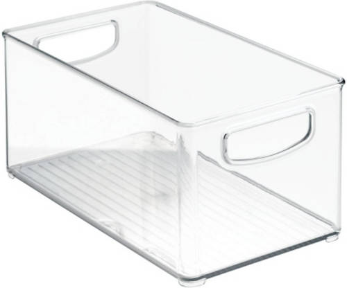 iDesign - Opbergbox Met Handvaten, 15.2 X 25.4 X 12.7 Cm, Stapelbaar, Kunststof, Transparant - iDesign Kitchen Binz