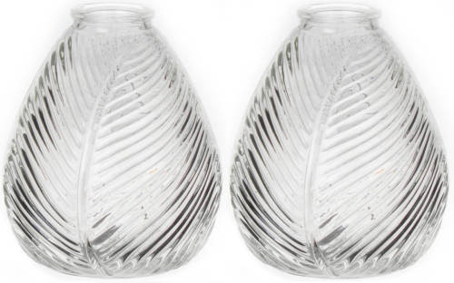 Bellatio Design Bloemenvaas - 2x - Helder - Transparant Glas - D14 X H16 Cm - Vazen