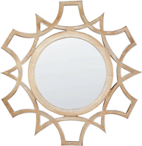 Beliani Zapopan - Decoratieve Spiegel-lichte Houtkleur-mdf, Glas