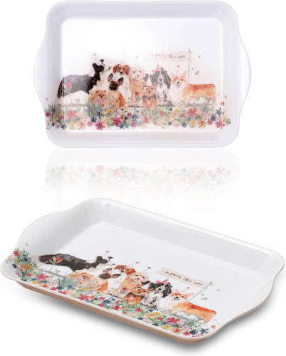 Huismerk St Helens Home And Garden Mini Melamine Dienblad - 21 X 14 Cm - Honden