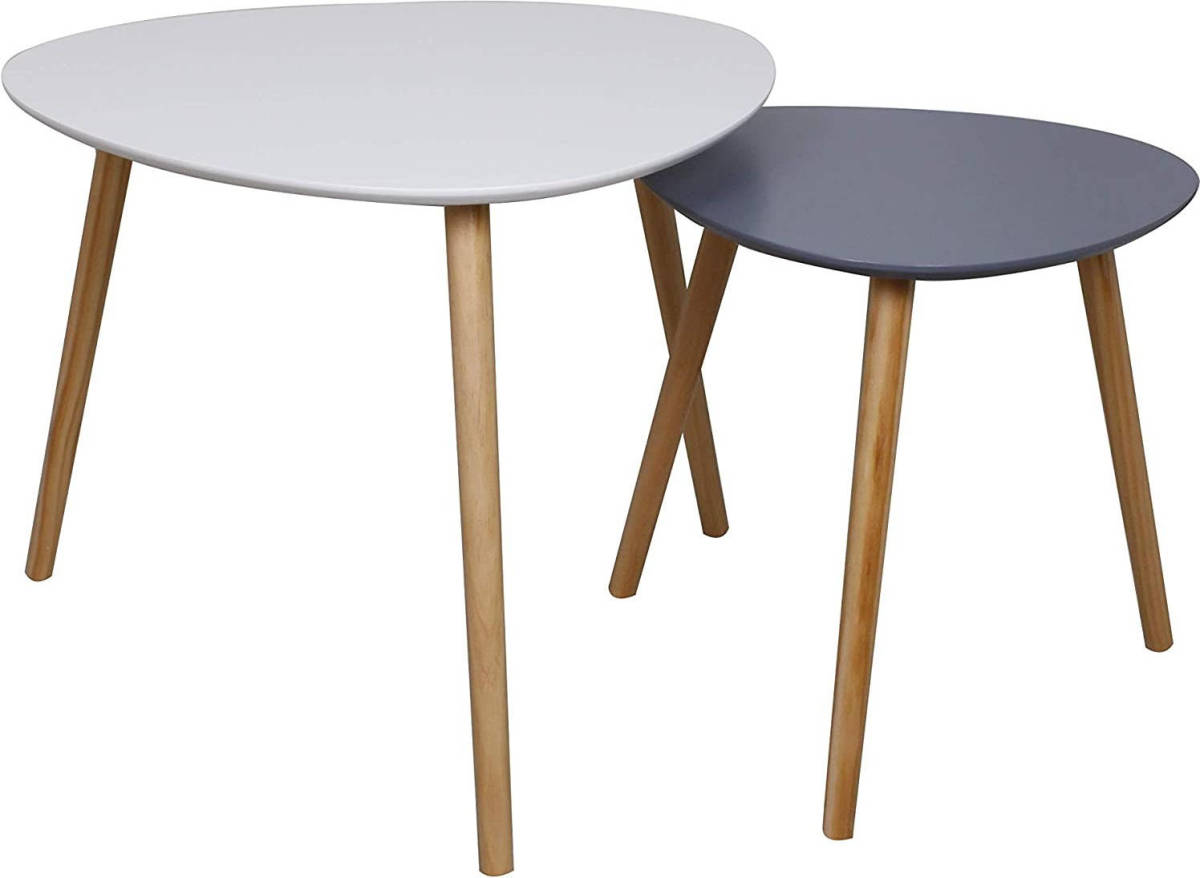 Happy Home Hwb05-gwe 2-delige Salontafel Driehoek Wit-grijs