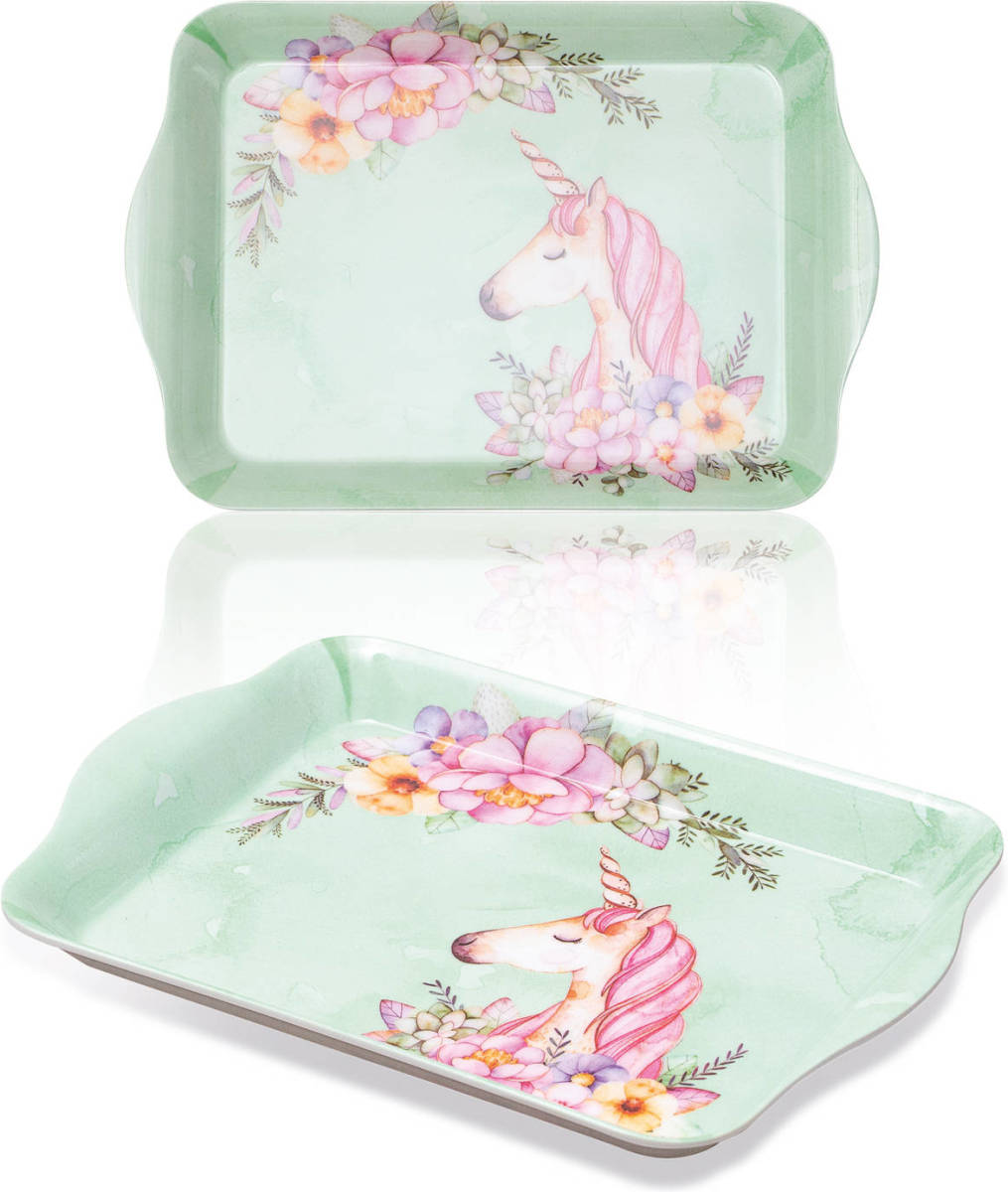 Huismerk St Helens Home And Garden Mini Melamine Dienblad - 21 X 14 Cm - Unicorn