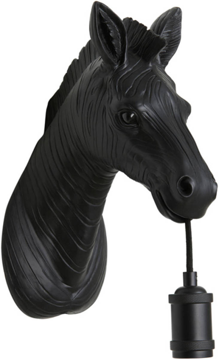 Light & Living - Wandlamp Zebra - 34.5x16x24.5cm - Zwart