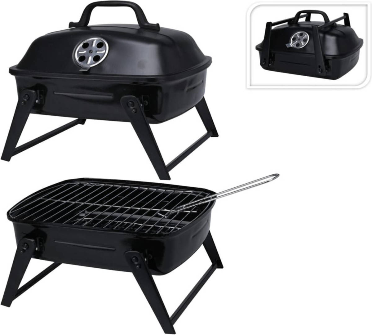 ProGarden Barbecuegrill Draagbaar Zwart