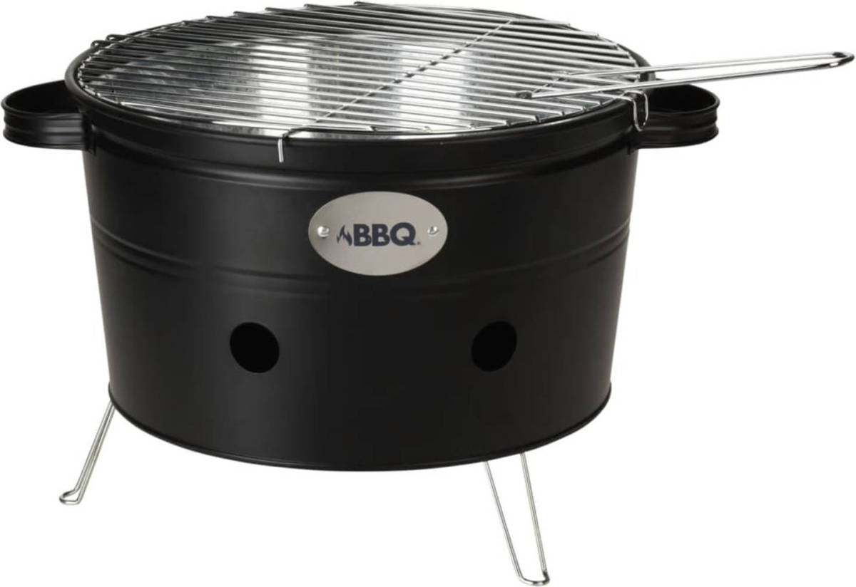 ProGarden Barbecue Emmer Met 2 Handvatten 34,5 Cm Matzwart