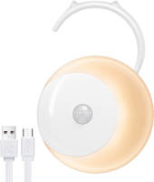 Aigostar 10ba6 - Led Nachtlampje Met Bewegingssensor - Nacht Lamp Babykamer - Dag En Nacht Sensor - Usb Oplaadbaar - Wit