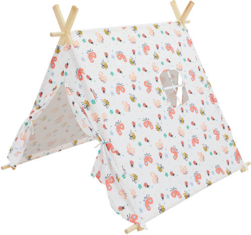 ECD Germany Speeltent Voor Kinderen Met Twee Deuren En Een Raam 108x105x117 Cm Wit Polyester