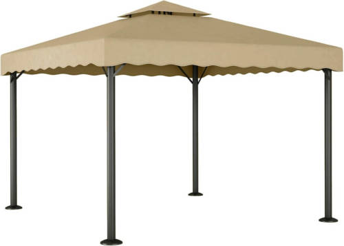 VidaXL Prieel 3x3 M Aluminium En Staal Taupe