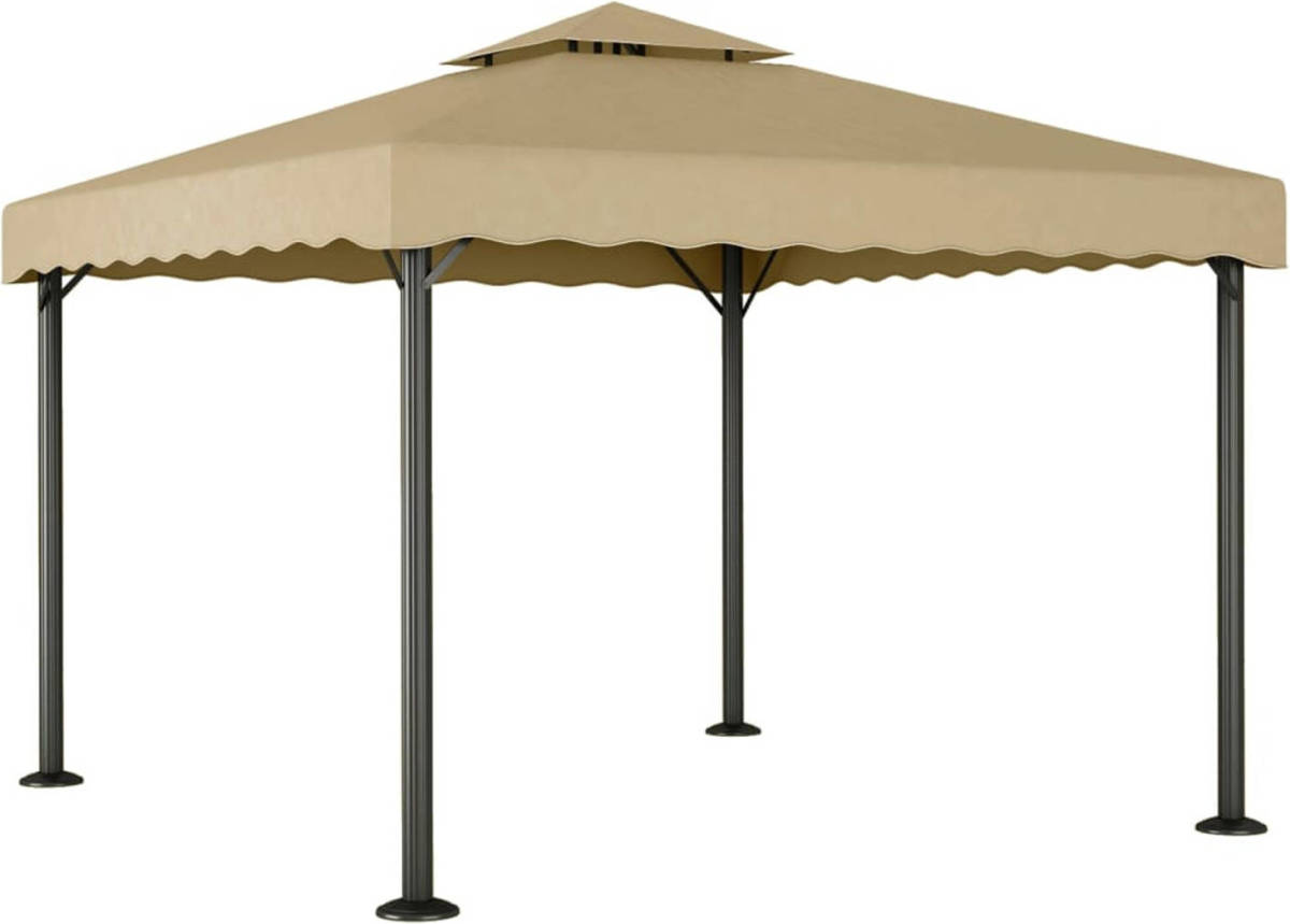 VidaXL Prieel 3x3 M Aluminium En Staal Taupe
