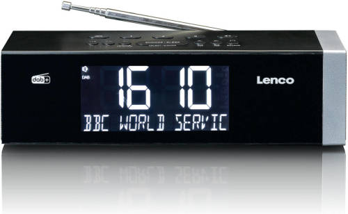 Stereo Fm Wekkerradio Met Radiogestuurde Klok En Aux-ingang Lenco Cr-640bk Zwart-zilver
