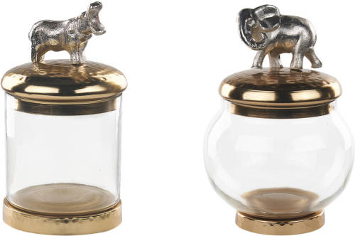 Beliani Laki - Bewaarbak-goud-aluminium, Glas