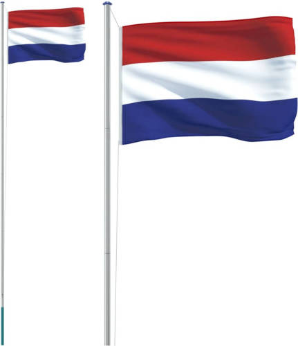 VidaXL Vlag Met Vlaggenmast Nederland 6,23 M Aluminium