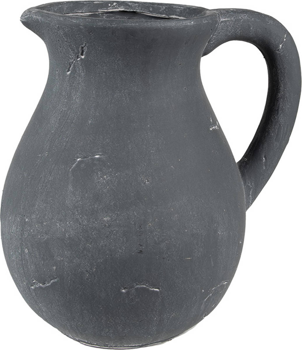 Clayre & Eef Decoratie Kan 17x15x11 Cm Grijs Steen Woonaccessoires Huisdecoratie Tuinaccessoires Grijs Woonaccessoires