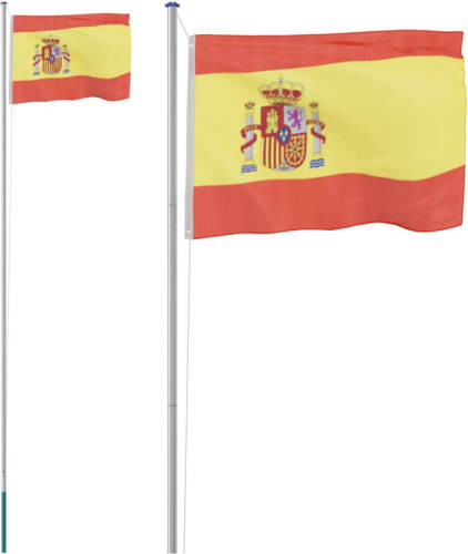 VidaXL Vlag Met Vlaggenmast Spanje 6,23 M Aluminium