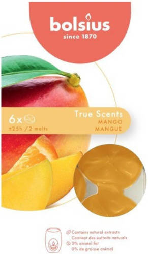 Bolsius Wax Melts Pack 6 True Scents Mango