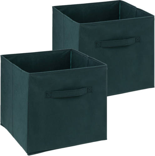 5five Set Van 2x Opbergmand 29 Liter Emerald Groen 31 X 31 X 31 Cm - Opbergmanden