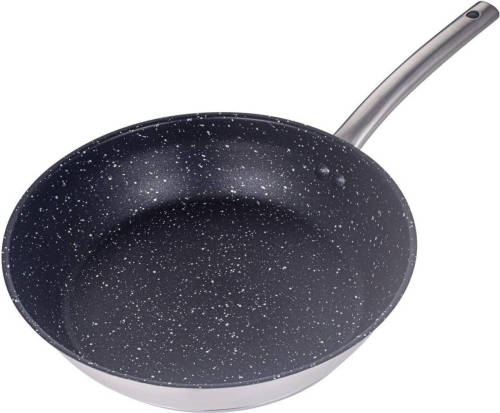 Michelino Ilias Koekenpan 28cm - Rvs Pan - Geschikt Voor Alle Warmtebronnen - Zilver