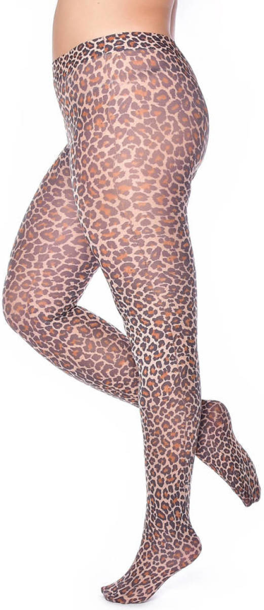 Pamela Mann super curvy + size panty met panterprint 50 denier bruin