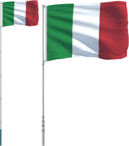 VidaXL Vlag Met Vlaggenmast Italië 5,55 M Aluminium