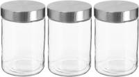 Secret de Gourmet 3x Stuks Voorraadbussen/voorraadpotten 1,2l Glas Met Rvs Deksel - Voorraadpot