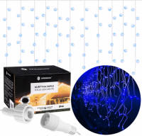 Springos Ijspegel Verlichting 12 M + 2.5 M Snoer 300 Led Blauw Koppelbaar