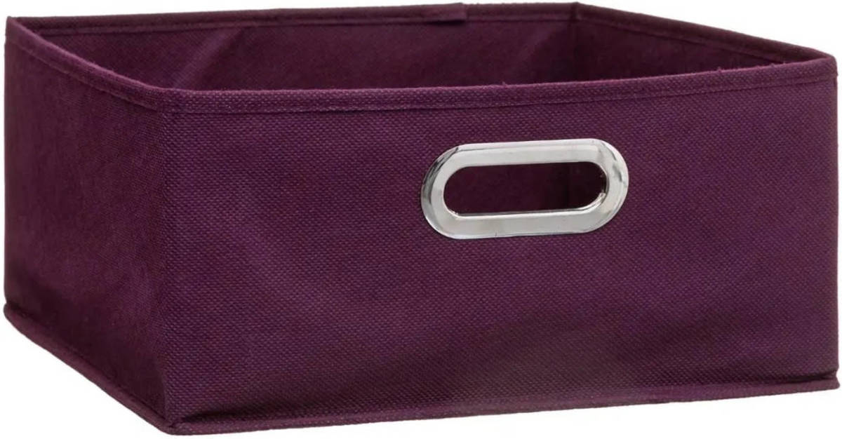 5five Opbergmand/kastmand 14 Liter Aubergine Paars Linnen 31 X 31 X 15 Cm - Opbergmanden