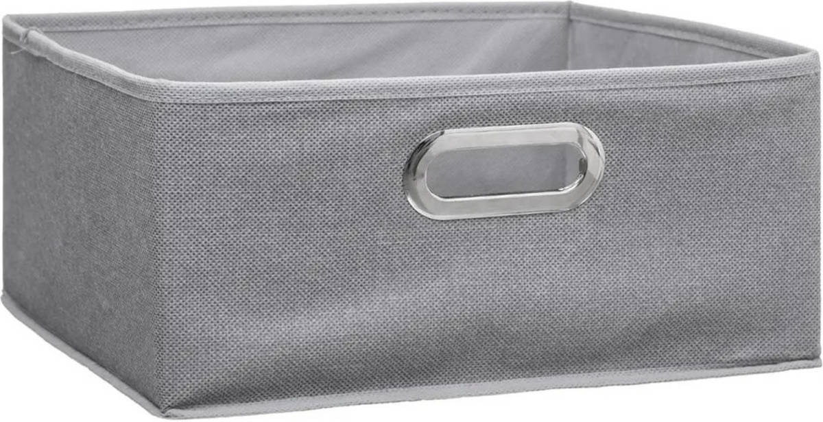 5five Opbergmand/kastmand 14 Liter Lichtgrijs Linnen 31 X 31 X 15 Cm - Opbergmanden