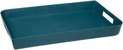 5five Dienblad/serveerblad Rechthoekig 45 X 30 Cm Petrol Blauw Met Handvaten - Dienbladen
