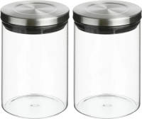 Secret de Gourmet 2x Stuks Voorraadbussen/voorraadpotten 0,6l Glas Met Rvs Deksel - Voorraadpot