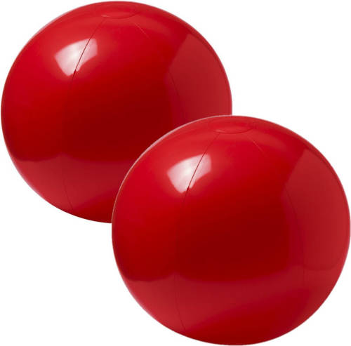 Trendoz 2x Stuks Opblaasbare Strandballen Extra Groot Plastic Rood 40 Cm - Strandballen