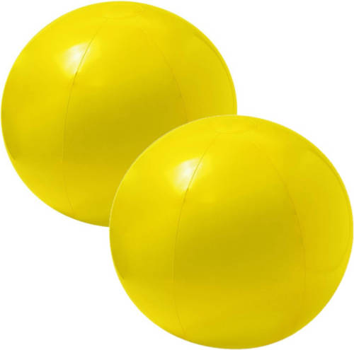 Trendoz 2x Stuks Opblaasbare Strandballen Extra Groot Plastic Geel 40 Cm - Strandballen