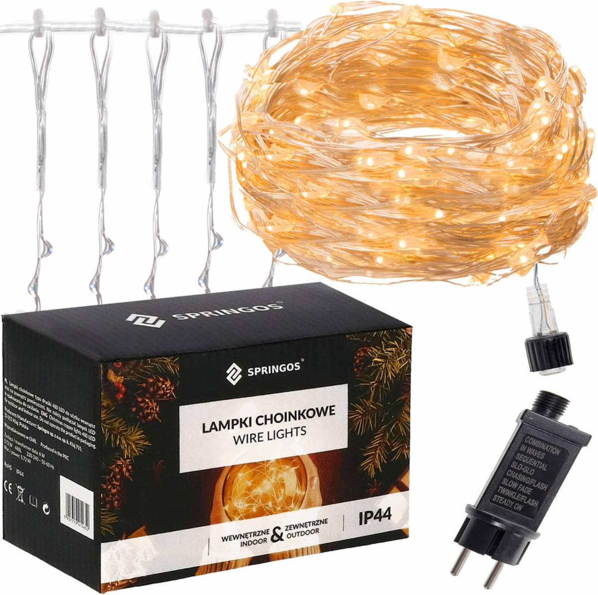Springos Lichtgordijn Ijspegel Verlichting 400 Leds Warm Wit