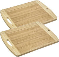 Secret de Gourmet 2x Stuks Snijplank Met Handvat 40 X 30 Cm Van Bamboe Hout - Snijplanken