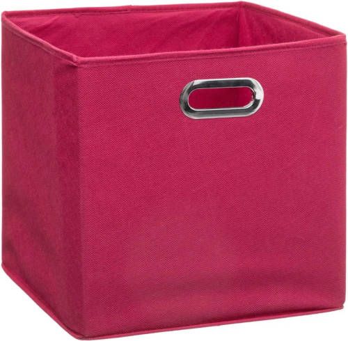5five Opbergmand/kastmand 29 Liter Framboos Roze Linnen 31 X 31 X 31 Cm - Opbergmanden