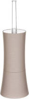 5five Wc-/toiletborstel Met Houder Rond Taupe Kunststof 38 Cm - Toiletborstels
