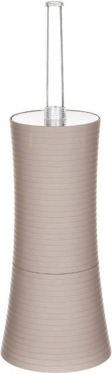 5five Wc-/toiletborstel Met Houder Rond Taupe Kunststof 38 Cm - Toiletborstels