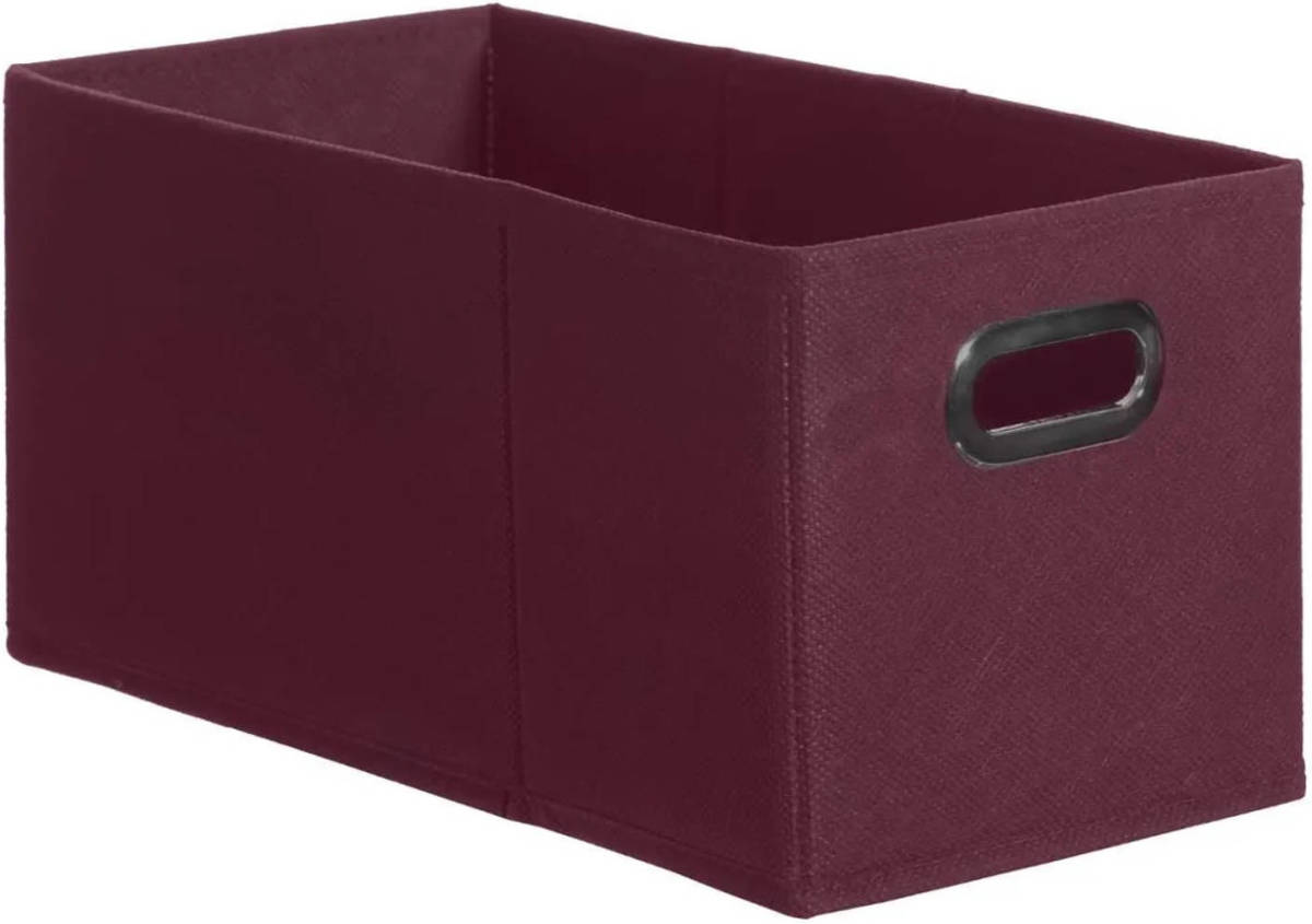 5five Opbergmand/kastmand 7 Liter Aubergine Paars Linnen 31 X 15 X 15 Cm - Opbergmanden