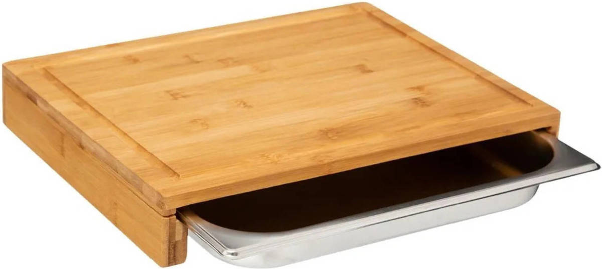 5five Snijplank Rechthoek Met Opvangbak 35 X 28 Cm Van Bamboe Hout - Snijplanken