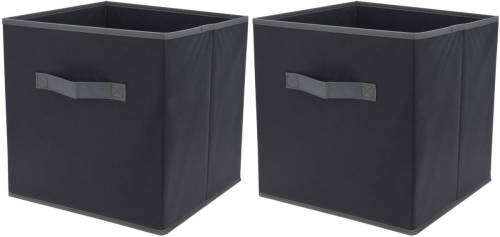 Bathroom Solutions Set Van 2x Stuks Kast Opberg/opruim Manden Antraciet Grijs 30 X 30 X 30 Cm - Opbergmanden