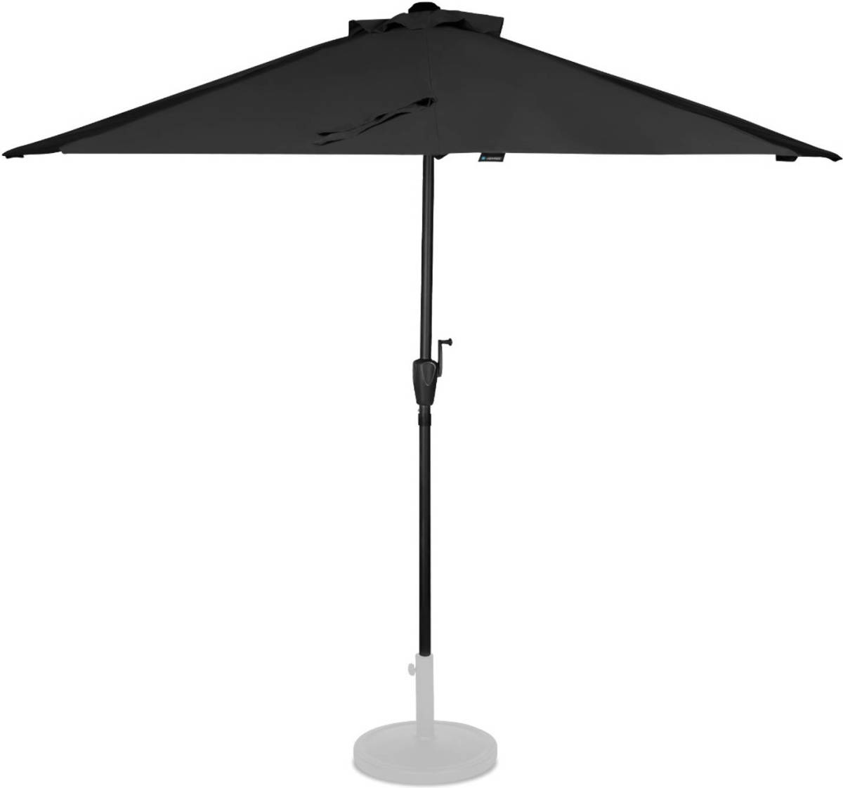 VONROC Premium Parasol Magione - Duurzame Balkon Parasol - Halfrond 270x135cm - Antraciet/zwart
