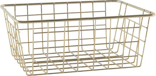 Easyline Industriele Draadmand/opbergmand Goud 24 X 18 X 10 Cm - Opbergmanden
