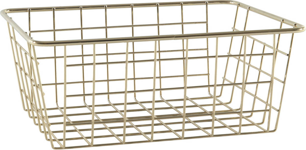 Easyline Industriele Draadmand/opbergmand Goud 24 X 18 X 10 Cm - Opbergmanden