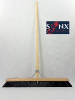 Synx Tools Zaalveger 60 Cm - Paardenhaar / Kamerveger - Zachte Bezem Met Steel 150 Cm - Bezemsteel - Veger Schoonmaken