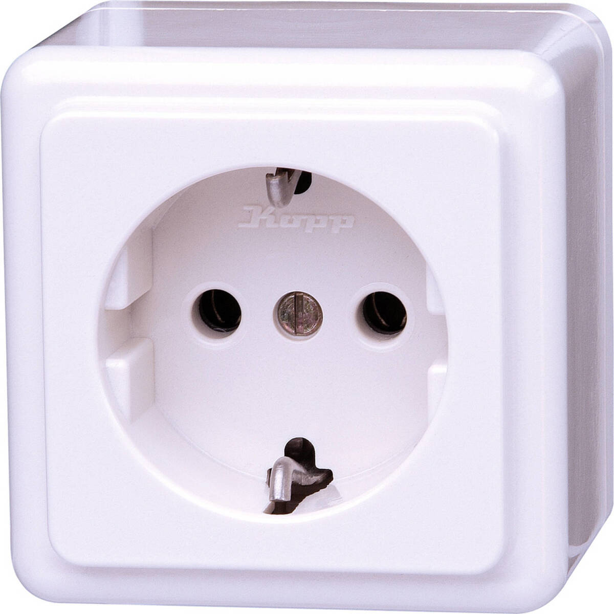 Kopp - Wandcontactdoos - Standard - Opbouw - 1-voudig Stopcontact - Randaarde - Arctic Glans Wit