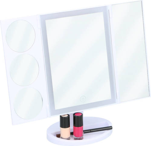 Touch of Beauty Grundig Led Make-up Spiegel - 22 Leds - Inclusief Kabel - Verschillende Vergrotingsspiegels - Inklapbaar