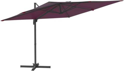 VidaXL Zweefparasol Met Aluminium Paal 400x300 Cm Bordeauxrood