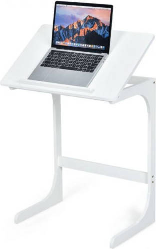 Zenzee - Bijzettafel - Laptoptafel - Laptopstandaard - Eettafel - Klapbaar - Voor Bank Of Bed - B60 X H70 X D40 Cm - Wit