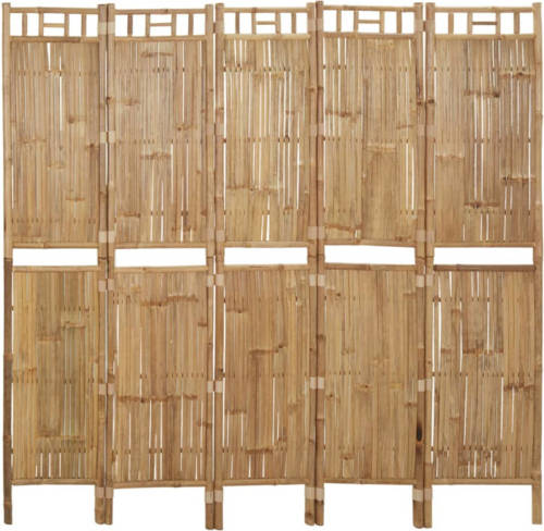 VidaXL Kamerscherm Met 5 Panelen 200x180 Cm Bamboe