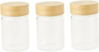 Pebbly - Kruidenpotjes, Set Van 3 Stuks, Bamboe, 750 Ml - Pebbly