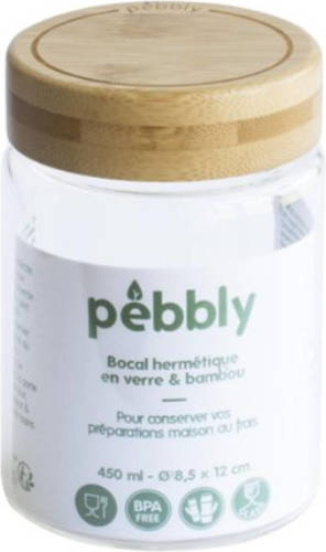 Pebbly - Voorraadpot, Bamboe, Rond, 450 Ml - Pebbly